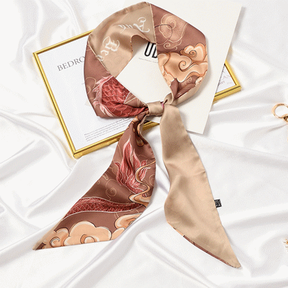 ミニスカーフ レディース ネッカチーフ 細スカーフ バッグ飾り プレゼント シルクスカーフ ファッション