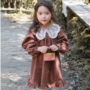 秋新作   韓国風子供服  長袖  ワンピース  女の子  ファッション  3色