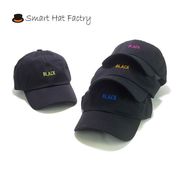 SHF－BLACKネオンカラー刺繍ツイルローキャップ　ヤング帽子