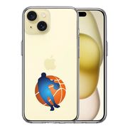 iPhone 15 Plus 側面ソフト 背面ハード ハイブリッド クリア ケース バスケットボール ドリブル 3
