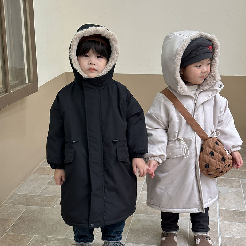 秋冬 ユニセックス ナチュラル系 韓国風子供服 ロングコート