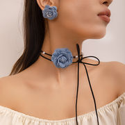 椿のネックレス ピアス セット  椿のネックレス  ファッション雑貨  人気    椿のアクセサリー