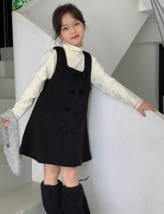 秋冬新作 韓国風子供服   ベビー服   ワンピース  袖なし  つりスカート  女の子
