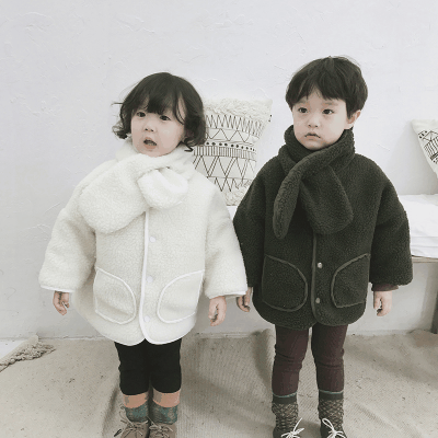 秋冬 ナチュラル系 韓国風子供服 ボアジャケット アウター 暖かく 両面着可 裏起毛 キルティング 120-130