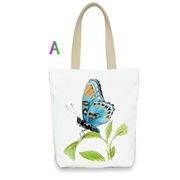 ショッピングバッグ 蝶柄 かわいい キャンバスバッグ ワンショルダー ポータブル ハンドバッグ