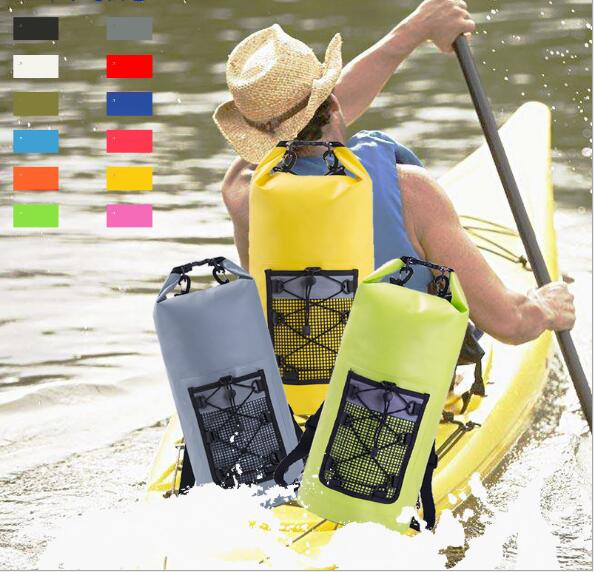 防水バケツ 水泳 旅行 野営　防水バッグ 10Lフォルダメッシュ 完全防水 便利 PVCバッグ ウォータバッグ