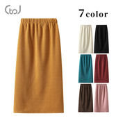 ★全7色★　レディースロングスカート　コーデュロイストレートスカート　韓国ファッション