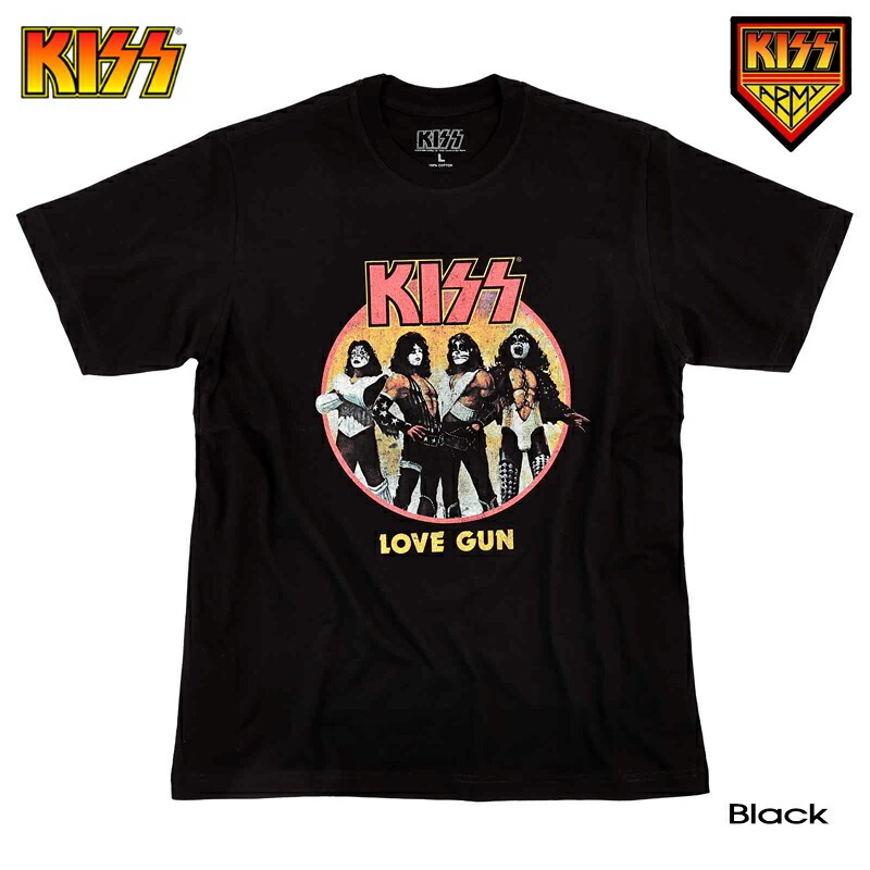 KISS キッス Ｔシャツ LOVE GUN バンドT ロックT フェス ジーンシモンズ ポールスタンレー ROCK