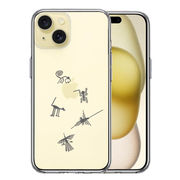 iPhone15 側面ソフト 背面ハード ハイブリッド クリア ケース ナスカの地上絵
