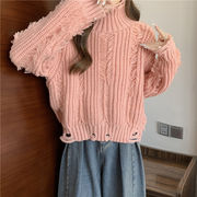 【激安】レディーストップス・おしゃれ・ゆとり・ニット・タートルネックセーター・4色