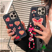 デニム 刺繍  蝶 スマホケース iphoneケースアイフォンカバー 携帯カバー 可愛い ファッション