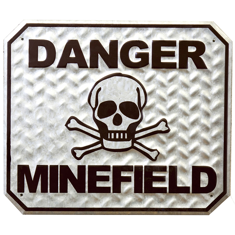 アメリカン・クラシック エンボスティンプレート ★DANGER MINEFIELD★