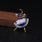 2色 バレエブローチ 踊る少女 バレエ少女 コサージュ ブローチファッション バレエアクセサリー ballet-13