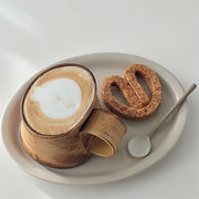 ナチュラルな風合い  粗陶 異形カップ 窯変釉 コーヒーカップ カフェラテ 朝食カップ 水カップ