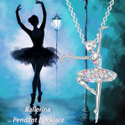 ジルコニア バレエダンスガールのネックレス バレエの雑貨 バレエのアクセサリー 女性のネックレス