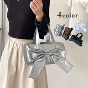 リボンハンドバッグ　蝶結び　鞄　レディース　韓国ファッション　4colors