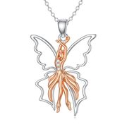 バレエ ペンダント 蝶のネックレス ラインストーンがちりばめられた ファッション ネックレス