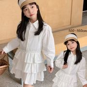 ★Girls★　子供服　100~160cm　キッズシャツワンピース　春夏　韓国キッズファッション