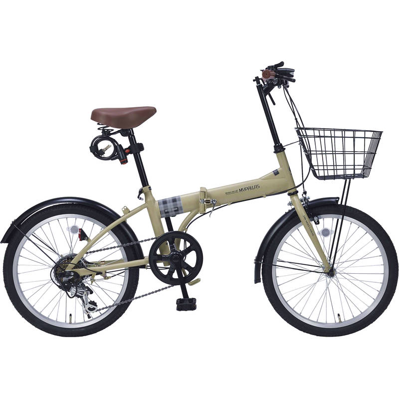 マイパラス 折りたたみ自転車20インチ・オールインワン MF-205-SA サンドベージュ【直送品】［送料無料］