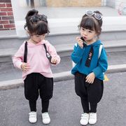 韓国子供服 厚手い２点セット ベビー春秋冬セーター+パンツ   長袖 フード付きゆったり