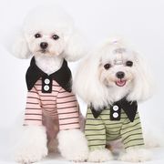 【2024春新作】 犬服 ペット服 ポロTシャツ ドッグウェア 犬猫兼用 ワンちゃん用 ボーダー柄 3色