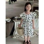2024 ins  韓国風子供服 ベビー服  ドット  ワンピース  可愛い  女の子