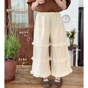 2024 韓国風子供服  ベビー服  ストレートレースのワイドパンツ  ロングパンツ  2色