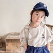 2024 韓国風子供服  ベビー服  刺繍   トップス 半袖  可愛い  Tシャツ  2色