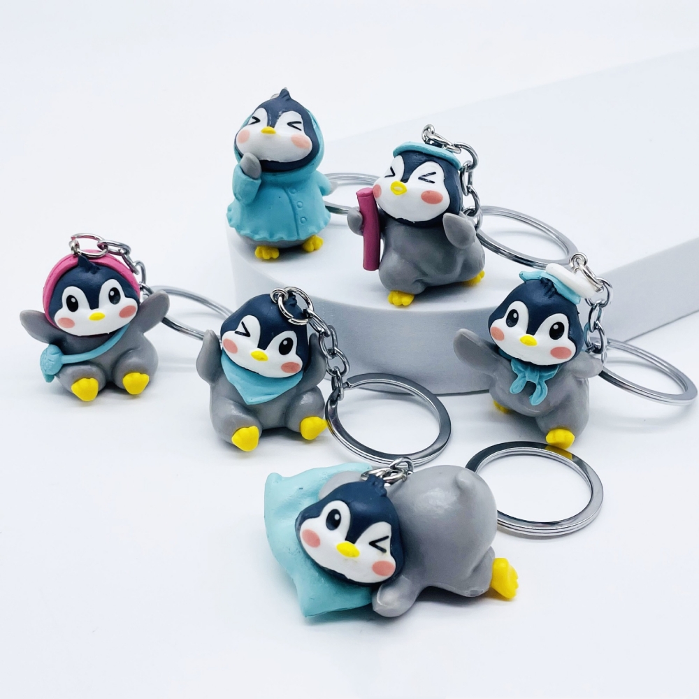 6色　ペンギンキーホルダー　PVC　鮮やかな立体感　ペンギン　キーチェーン   ペンギン雑貨