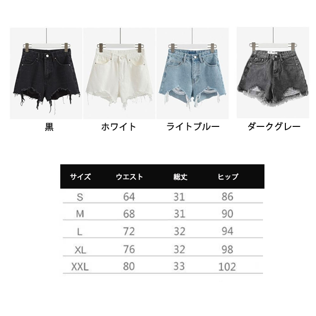 ダメージ加工 星柄 ダークブルーショートパンツ　23インチ ダメージ加工ダークブルーショートパンツ - メルカリ