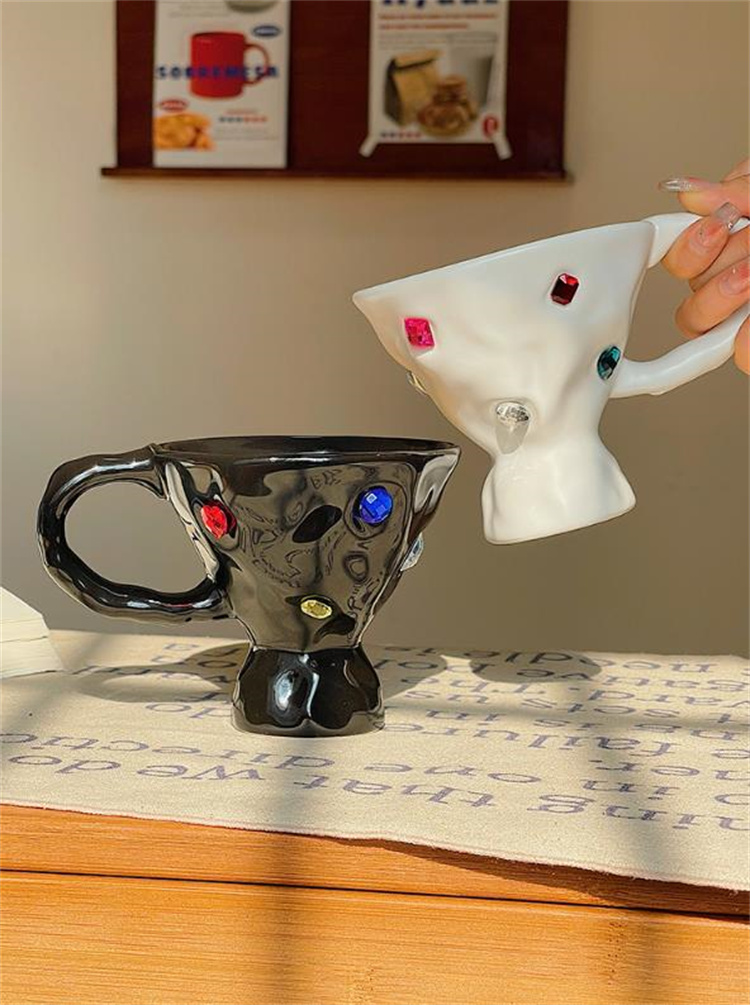 追加限定発売品質保証 陶磁器カップ ダイヤモンド 洗練された コーヒーカップ デザインセンス 大人気