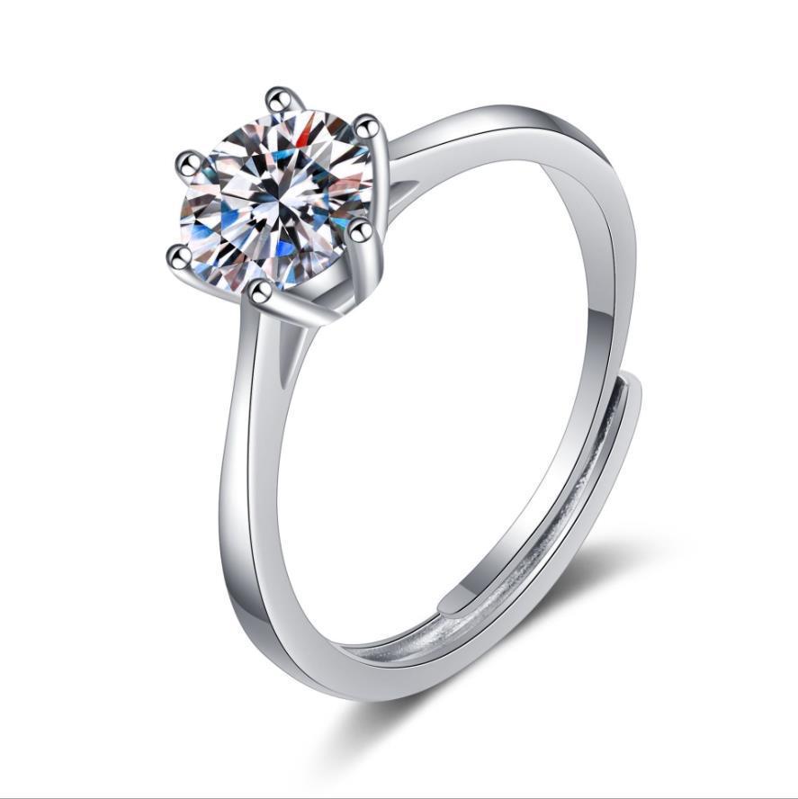 1カラットの高カーボンストーンダイヤモンドリング、結婚式用の模擬ダイヤモンド、多用途指輪