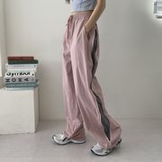 【韓国ファッション】ナイロンジップラインパンツ　カーゴパンツ  ユニセックス
