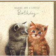 グリーティングカード 誕生日「2匹の子猫」 動物 メッセージカード バースデーカード イラスト