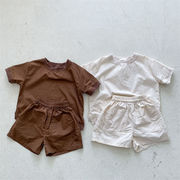 女の子 男の子 夏子供服 シンプル ゆったり 純綿 半袖Tシャツ トップス ショートパンツ
