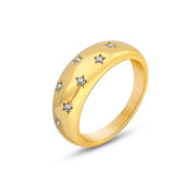 欧米 Instagram 人気の アクセサリー かわいいジルコンの星リング ステンレス鋼 18k メッキ 女性の指輪