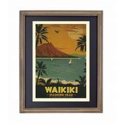 ODハワイアン フレームポスター WAIKIKI SUNSET
