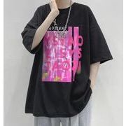 2022春夏新作 メンズ 男 カジュアル 半袖 丸首 プリント トップス Tシャツ インナー 4色 M-5XL