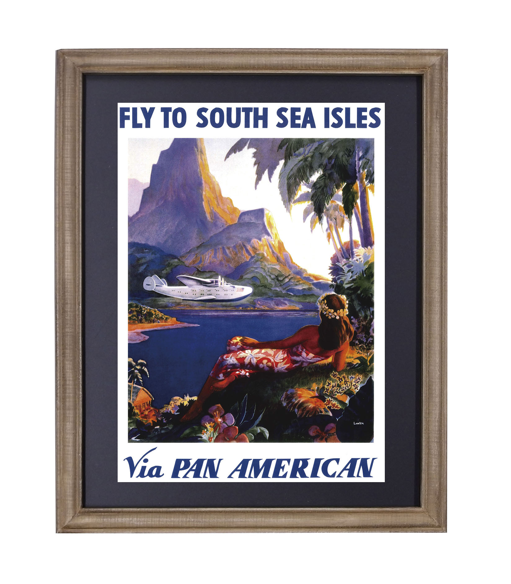 ODハワイアン フレームポスター PA SOUTH SEA ISLES　インテリア/壁掛け/南国※2024.5入荷