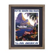 ODハワイアン フレームポスター PA SOUTH SEA ISLES　インテリア/壁掛け/南国※2024.5入荷