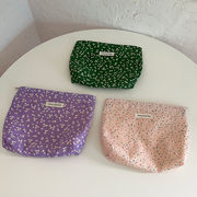 ★全2色★　フラワーポーチ　化粧品　小物収納　布クラシック　韓国バッグ