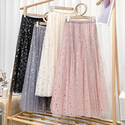 ロングスカート　チュールスカート　星　レディース　INS　韓国ファッション　春夏　4colors