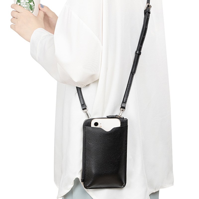2024新型ミニシンプル本革携帯バッグ斜め掛け女性牛革バッグレディースショルダー携帯ポーチ