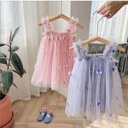 【2024夏新作】韓国風 子供服 ベビー服 キッズ ins蝶の刺繍 ワンピース