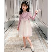 子供服 ワンピース キッズ 女の子 春服 長袖ワンピース チュール 韓国子供服 子供ドレス dress