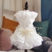 犬  ウエディングドレス  手作り 結婚式のドレス  白いドレス  華やか お姫様スカート 洋服