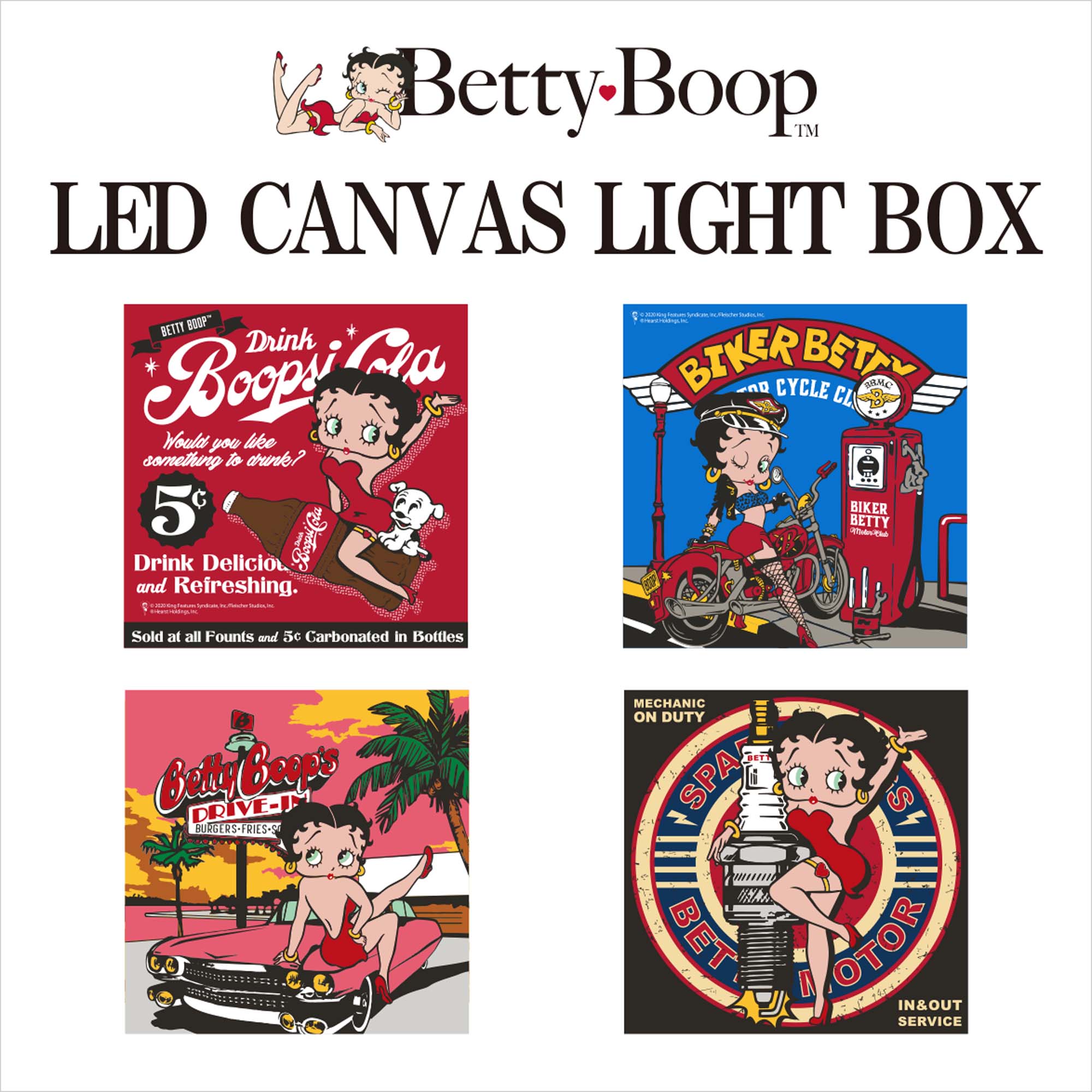 【ベティちゃん　ウォールアート】Betty Boop LED Canvas Light vol.3