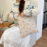 トートバッグ　帆布バッグ　カボチャ　デザイン　刺繍　レディース　韓国ファッション