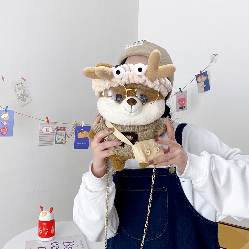 4色 かわいい 柴犬ショルダーバッグ 柴犬ぬいぐるみバッグ 柴犬 4色 かわいい 柴犬ショルダーバッグ 柴犬ぬいぐるみバッグ 柴犬