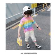 韓国子供服 男の子 半袖Tシャツ カジュアルパンツ 2点セット 丸首 子供服 お出かけ 散歩 海外旅行